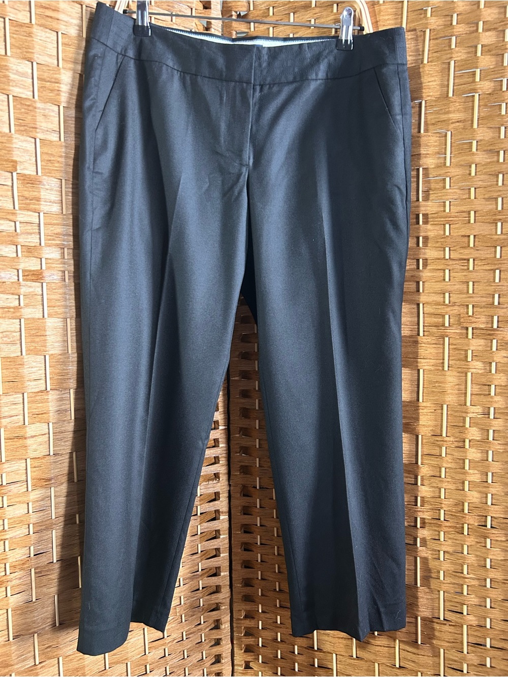 J.Crew City Fit Black Wool Pants NWT Size 12 Slim Straight Career Trousers